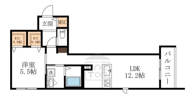 リバーウエスト南茨木(1LDK/3階)の間取り写真