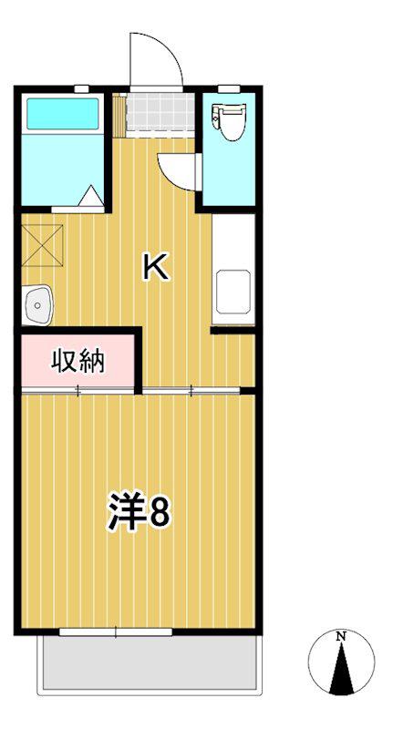 ジュネス21(1K/2階)の間取り写真