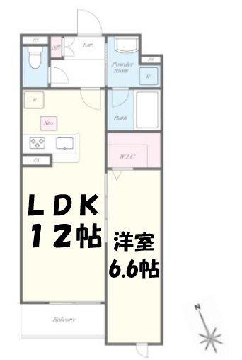 東武伊勢崎線 せんげん台駅 徒歩13分 3階建 築3年(1LDK/2階)の間取り写真