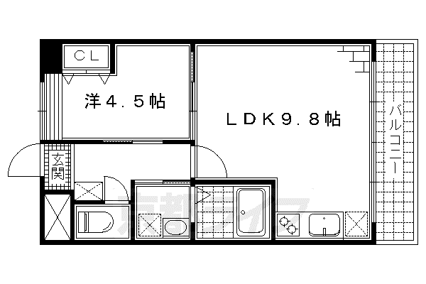 ピーターラビット淀(1LDK/3階)の間取り写真