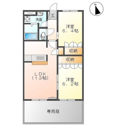 SAVORY(2LDK/1階)の間取り写真