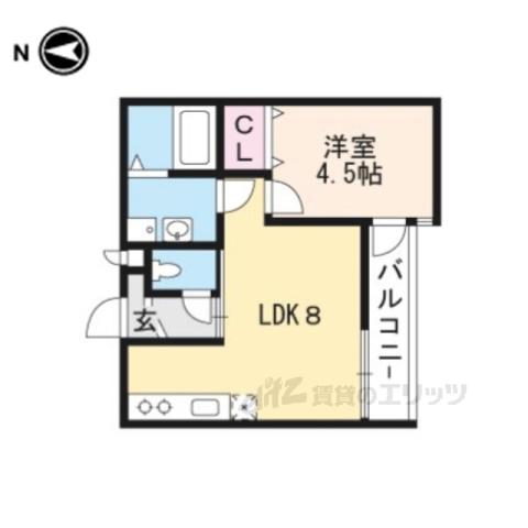 プライベートレジデンス御所西(1LDK/3階)の間取り写真