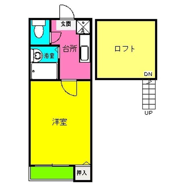 ベルチャーズ吉塚(1SK/1階)の間取り写真