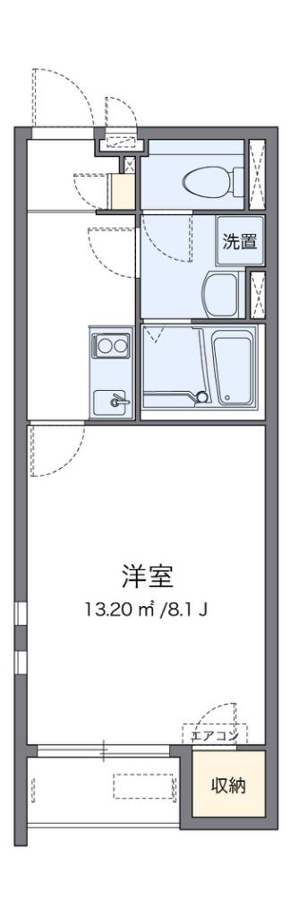 クレイノプルメリア(1K/1階)の間取り写真