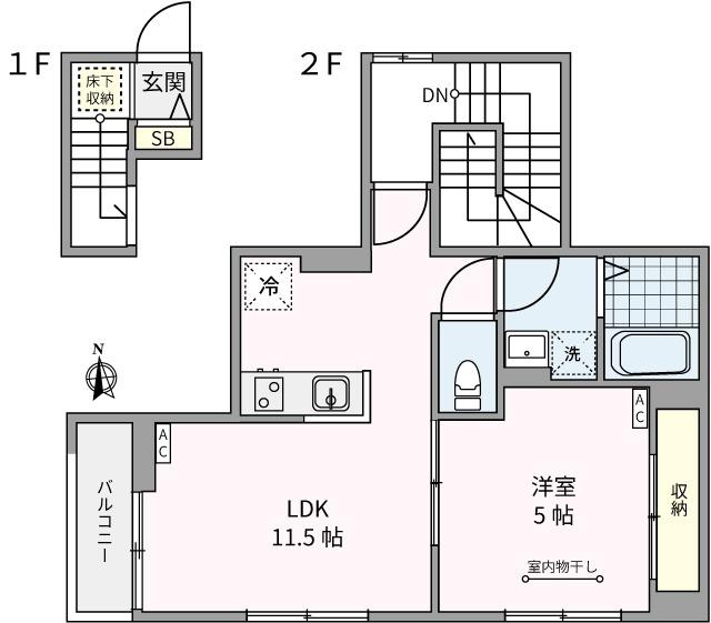 PLACE YAEM(1LDK/2階)の間取り写真