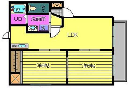 つしまドリームランドD(2LDK/1階)の間取り写真