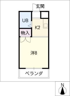 カスティーヌ千代田(1K/5階)の間取り写真