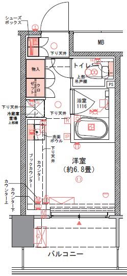 コムレジ赤羽 社会人棟(ワンルーム/6階)の間取り写真
