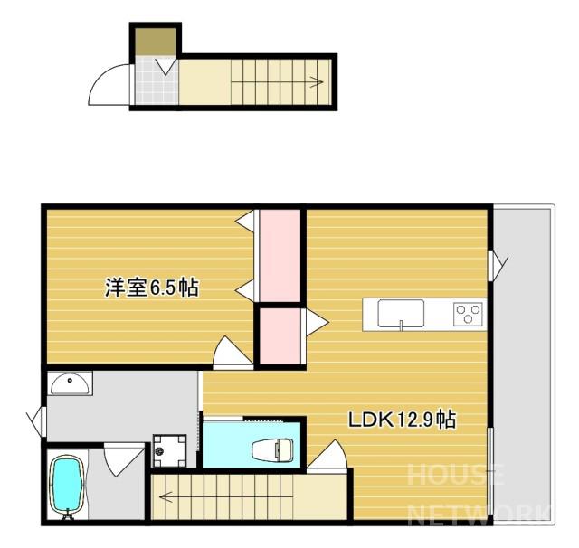 ルースプラトー(1LDK/2階)の間取り写真