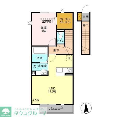 エーデルハイムII(1LDK/2階)の間取り写真