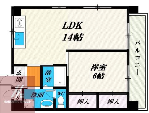 メゾンドハピネス(1LDK/3階)の間取り写真