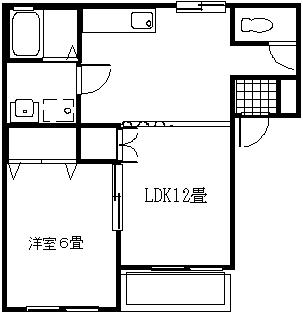 大塚レジデンス(1LDK/2階)の間取り写真
