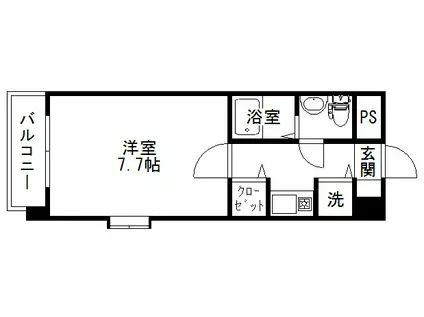 HONESTY高宮(1K/7階)の間取り写真