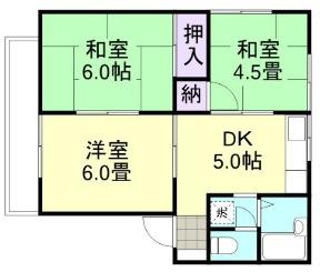 コーポ岸本A棟(3K/2階)の間取り写真