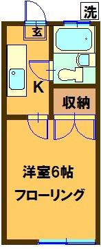 COCOリアル(1K/1階)の間取り写真