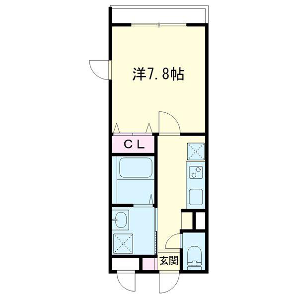 コルドングリーズ(1K/4階)の間取り写真