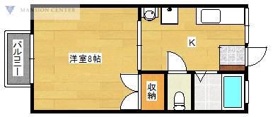コーポ紫苑(1K/2階)の間取り写真