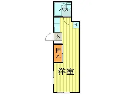 コーポかじかわ(ワンルーム/2階)の間取り写真