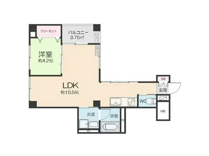 LE VENT MOTOYAMA(1LDK/1階)の間取り写真