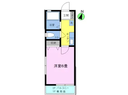 ボンジュール玉川学園(1K/1階)の間取り写真