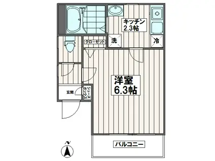 リヴュール大塚(1K/1階)の間取り写真