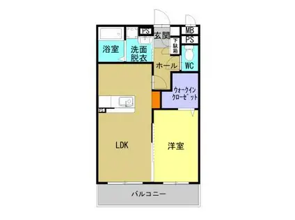 ユーミーマンション別府石垣(1LDK/1階)の間取り写真