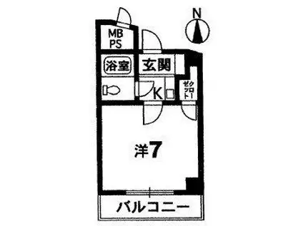 ホーユウコンフォルト宝殿(1K/1階)の間取り写真