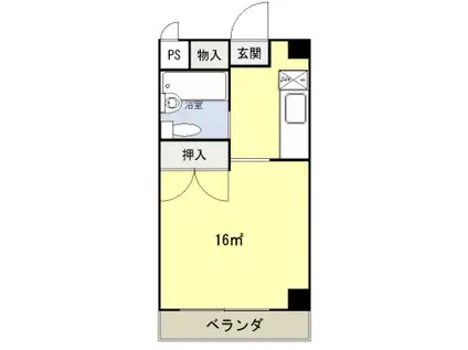 アドバンス岩田(ワンルーム/2階)の間取り写真