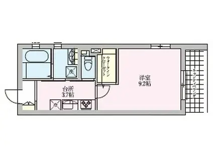 リポサーレ(1K/2階)の間取り写真