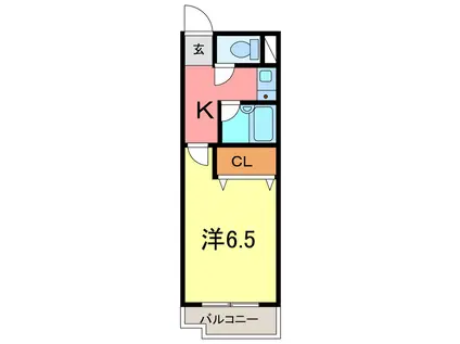マンション桜井(1K/4階)の間取り写真