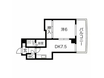 ワピタ名駅(1DK/1階)の間取り写真