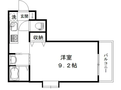 MIレジデンスTOKYO(1K/1階)の間取り写真