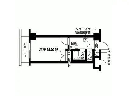 クレスト草津(1K/3階)の間取り写真