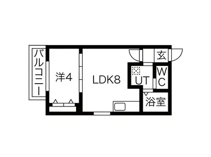 アヴェニュー創成川公園(1LDK/5階)の間取り写真