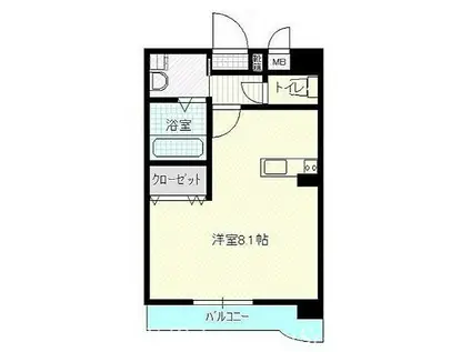 なかよしマンション(ワンルーム/2階)の間取り写真