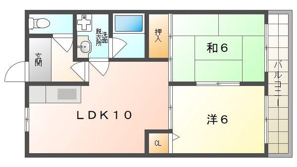サンライズマゼミ(2LDK/3階)の間取り写真
