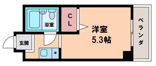 レナジア帝塚山(1K/5階)の間取り写真
