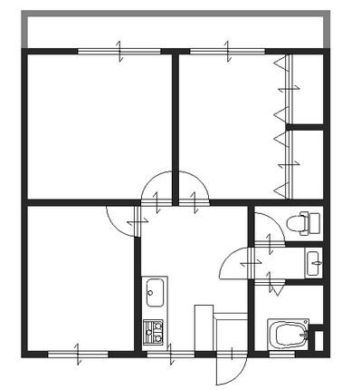 フォレストサイド戸坂(3DK/3階)の間取り写真