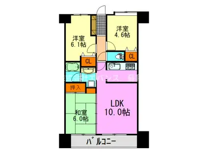 ダイアパレス京葉蘇我III(3LDK/11階)の間取り写真