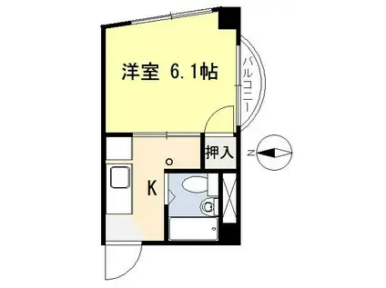 コーポはし本(1K/2階)の間取り写真