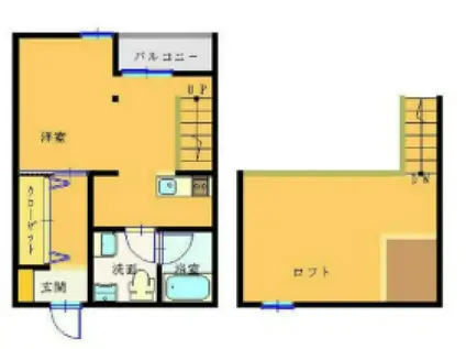 アルカディアII(1K/1階)の間取り写真