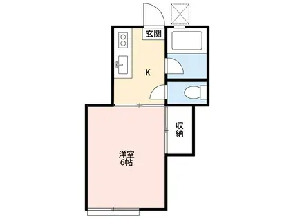 ベルメゾン(1K/1階)の間取り写真