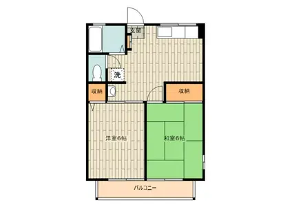 シティハイム・パルフェIII(2DK/2階)の間取り写真