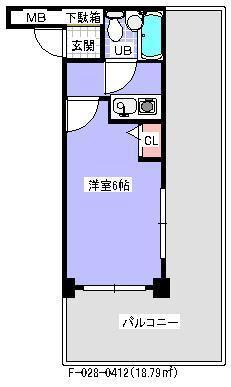 グランフィールド南行徳(1K/4階)の間取り写真