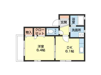 フォーレスノベル(1DK/1階)の間取り写真
