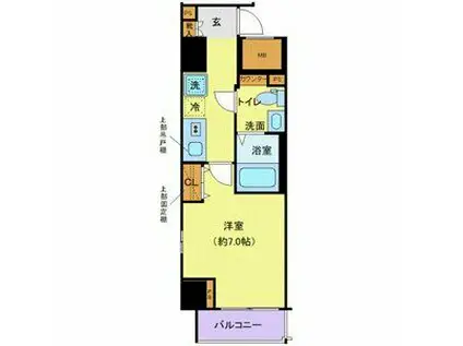 クレヴィスタ蒲田(1K/10階)の間取り写真