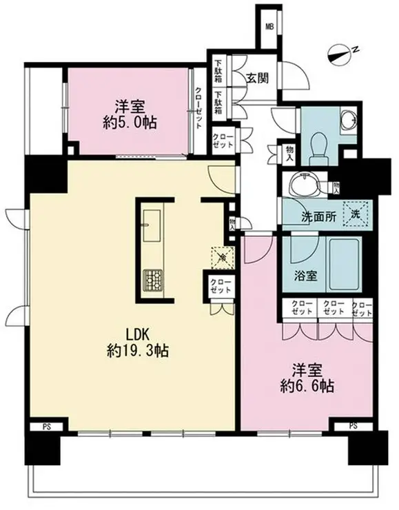 ウェリス六本木 14階階 間取り