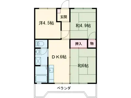 シティハイツ(3DK/5階)の間取り写真