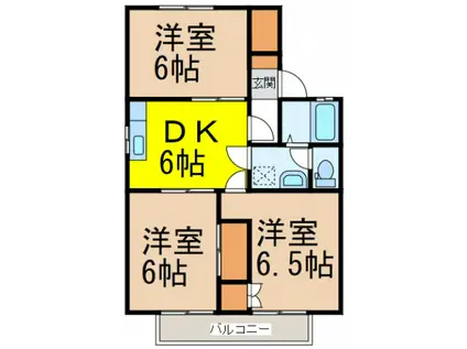 ベルメゾンB(3DK/2階)の間取り写真