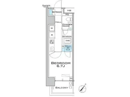 MFPRコート武蔵小山(1K/10階)の間取り写真